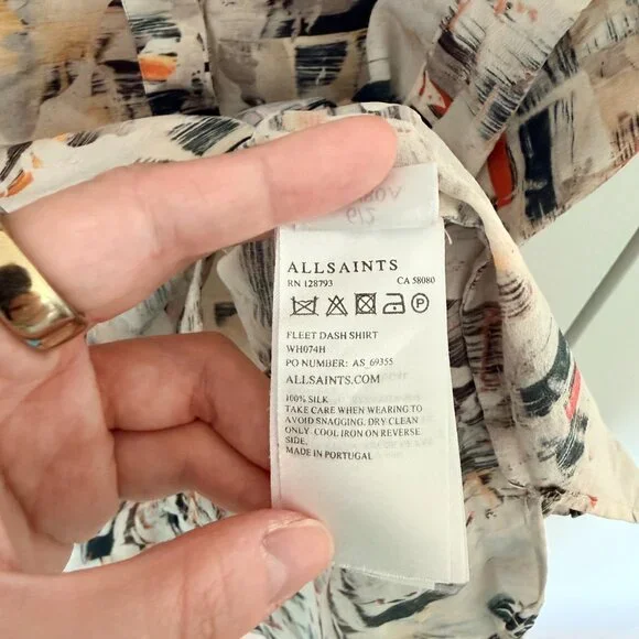 Allsaints Graphic Loose-fitting Button-down Blouse - Picture 5 of 5